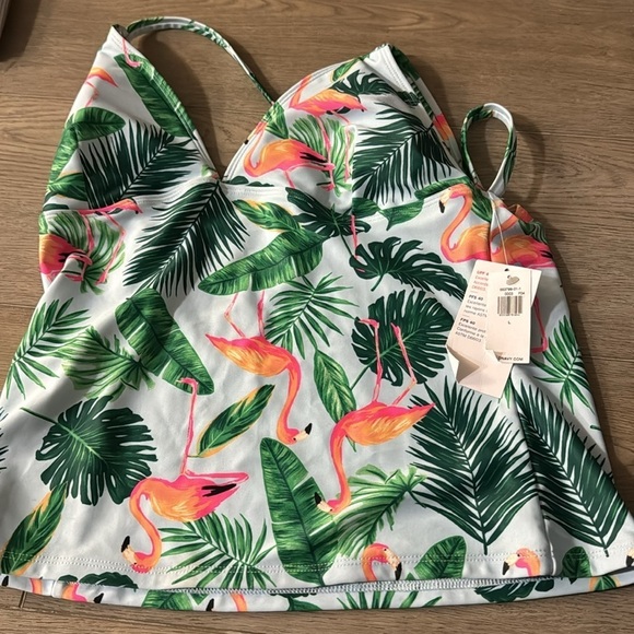 NWT! True Blue Flamingo Print V-Neck Tankini Swim Top - Multiple Sizes 💎 - Picture 10 of 10